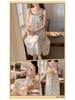 Women's 2026 Summer Cloud Cotton Camisole Nightgown with Built-in Bra, Princess Style Long Dress Lapel