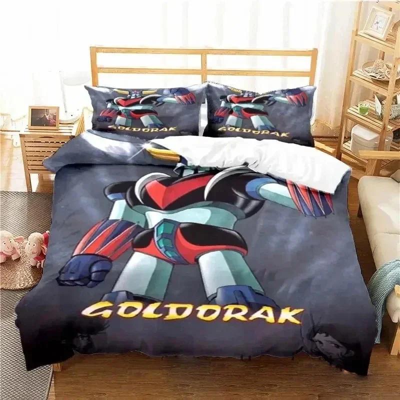 Stampa 3D Goldrake Grendizer Robot UFO Set Biancheria da Letto Matrimoniale Singolo King Copripiumino Piumone Federa Bambini Ragazze Adulti Camera da Letto