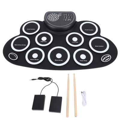 Elektronisches Roll-Up Drum Pad Set Wiederaufladbar Eingebauter Lautsprecher Silikon Elektrisches Übungstrommel-Set mit D