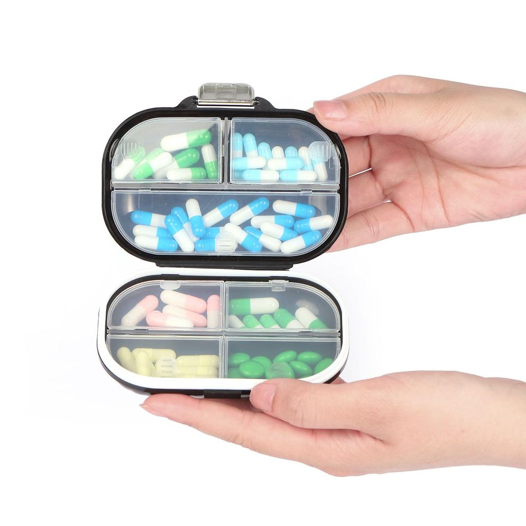 Travel Portable Small Medicine Box, Mini Plastic Grid Fashionable Small Medicine Box