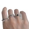 Sterling Silver Distressed Open Ring, Retro Adjustable Index Finger Style for Women 2021 Trend