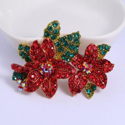 Elegantes Temperament Voller Diamanten Blumenbrosche Mode Pflanzenbrosche Personalisierte Bekleidungsaccessoires Anstecknadel