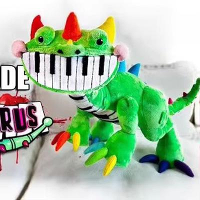 New Poppyed Pianosaurus Cartoon Plush Doll Anime Nightmare Game Plushie Stuffed Pillow Doll Kids Birthday Gift Ornament Toy