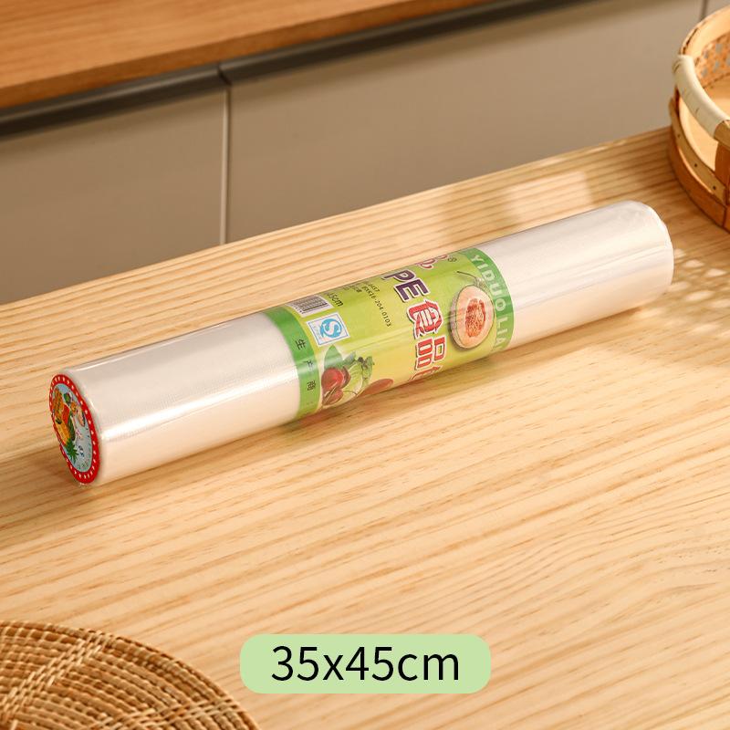 

Большой пластиковый пакет с рулонным пакетом, бытовой пищевой утолщенный пластиковый пакет для покупок в супермаркете, пищевой супермаркет 35x45cm прозрачный