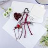 PU Bows Heart Keychain Charm Elegant Bag Accessory Gift For Women Girls Lightweight Bag Pendant For Purse Keys Phone