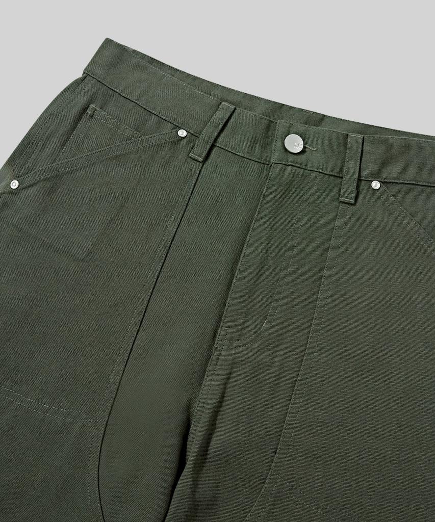 Beodeonteu Double Layer Carpenter Wide Cotton Pants [Khaki]