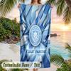 Beach Towel Manchester City Print Custom Name Text Soft Towel for Swimming Pool
