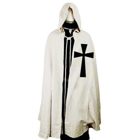 Pánský Halloweenský kostým Medieval Knight Crusader Templar Surcoat s čepicí s kapucí Plášťový župan Cosplay Renaissance S-6XL