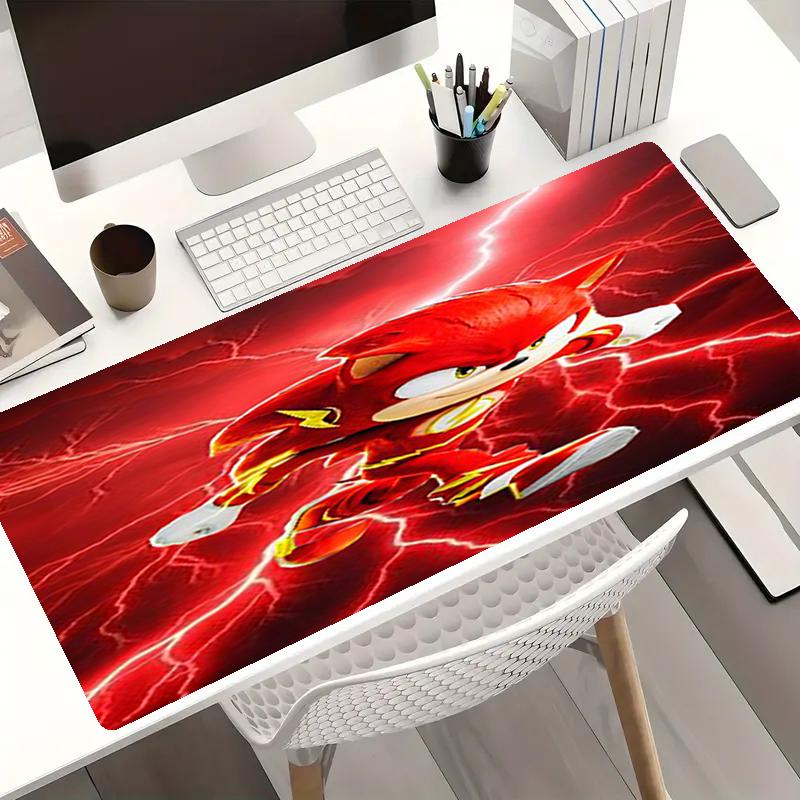 Sonic Theme Mouse Pad, Non Slip Rubber Base, Multifunctional Office & Home Decor, Perfect for Workspace Personalization.