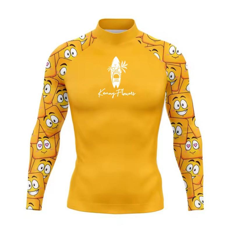 UPF50 Herren Langarm Rash Guard Schnelltrocknend Surferanzug UV-Schutz Schnorcheln Schwimmen