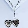 Romance Heart Shaped Locket Clavicle Chain Necklace with Delicate Locket Detail Stylish Alloy Accessory
