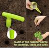 5-Speed Adjustable Fluorescent Green Garden Tool Set with Plastic Hole Puncher
