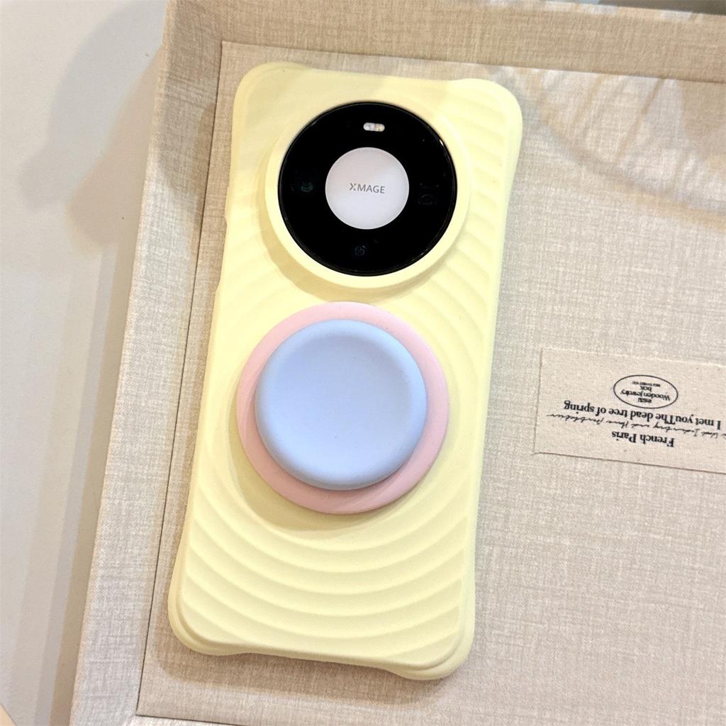 Cute Macaron Color Silicone Magnetic Air Cushion Stand Foldable Desktop Support Pad With Adhesive Backing For MagSafe