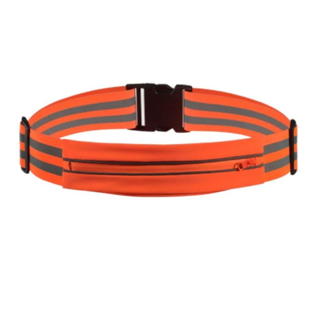

Elastic Belt Reflective Waistband Bag Safety Sport Reflective Belt Outdoor Cycling помаранчевий