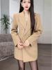 2026 Autumn Socialite Black Double-Breasted Suit Jacket: High-End Casual for Spring/Autumn