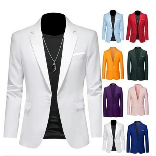 2025 Spring/Autumn Men's Solid Color Single-Button Business Casual Suit Jacket