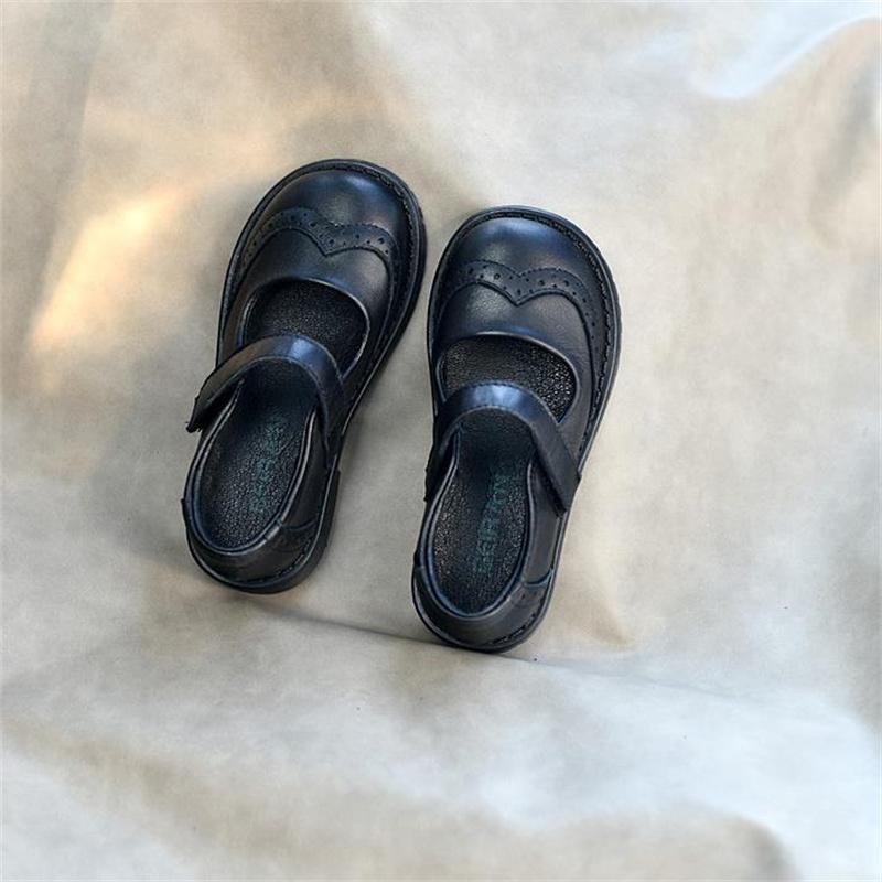

Children s Girls Genuine Leather Flat Shoes Campus Leather Shoes Black Soft Cowhide Korean Version Kids Princess Shoes Comfort 23