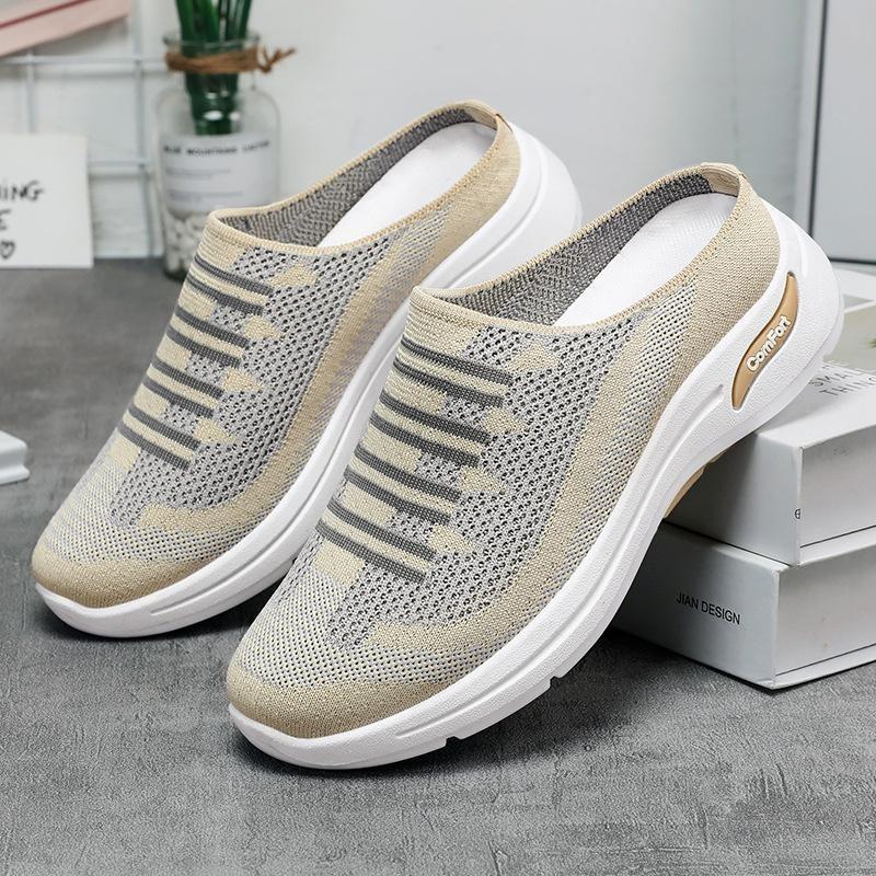 Ladies Lightweight Breathable Sneakers Slippers Casual Clog House Shoes Comfort Slip On Walking Mules Indoor Outdoor Sports Slippers