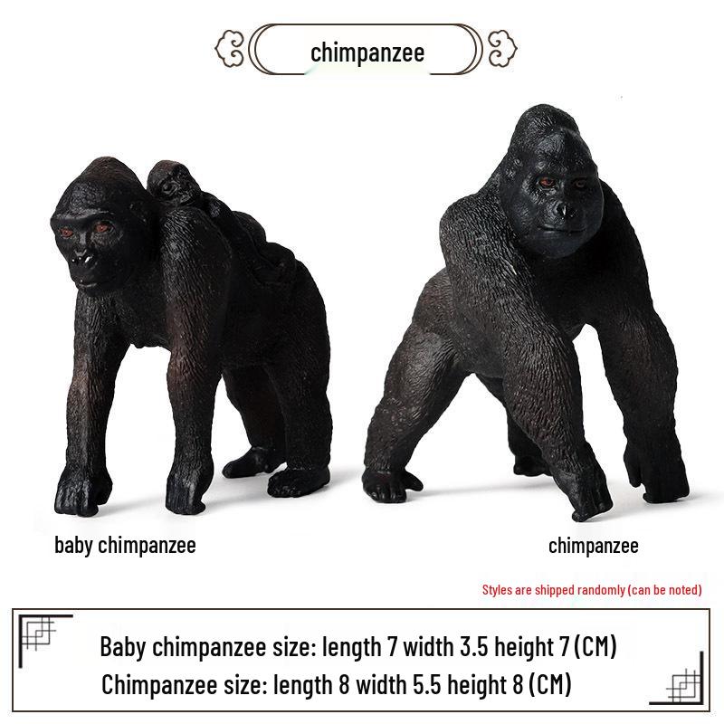 Wild Safari Animal Figurines: Giraffe, Elephant, Rhinoceros, Brown Bear, Tiger, Lion, Leopard, Hippopotamus - Solid Cognitive Toys