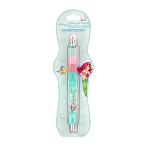 Sun-Star Stationery Disney Dr. Grip Mechanical Pencil 0.5mm Ariel S4481615 with Shake-to-Write Mechanism and Interchangeable Ring Grips