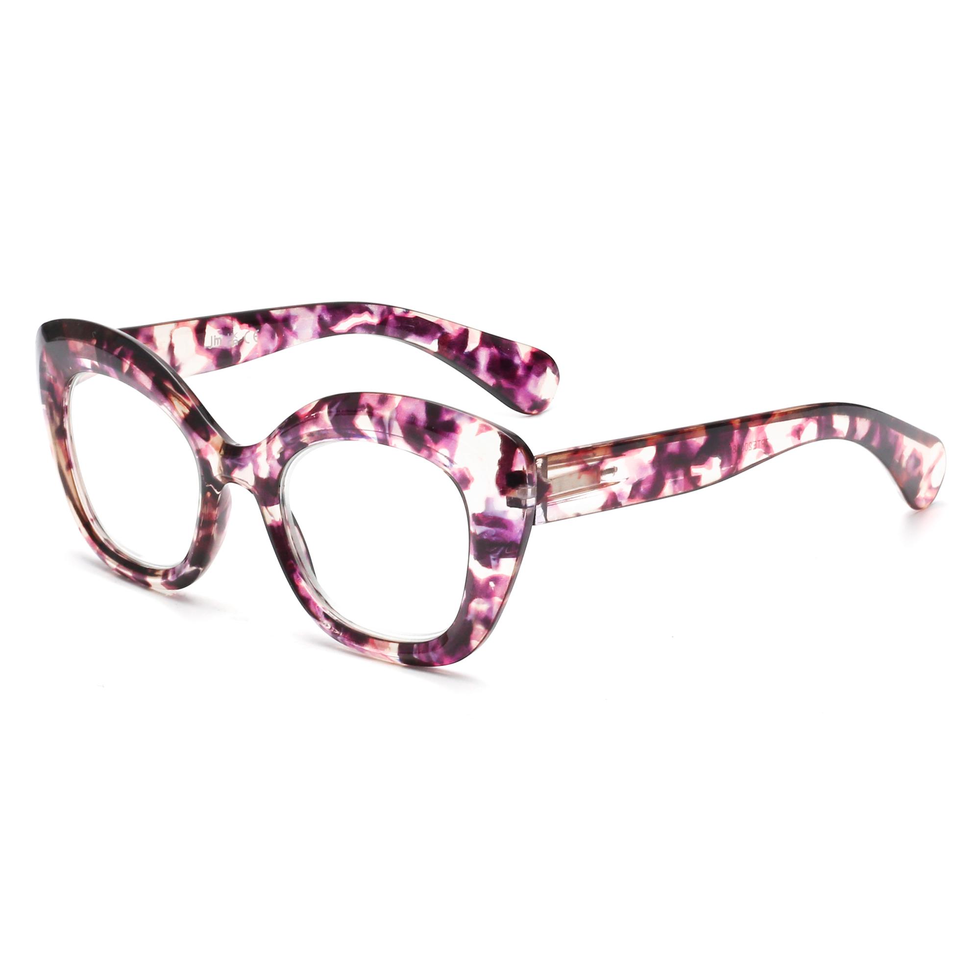 

Очки для чтения JM Cateye, блокирующие синий свет, компьютерные очки для чтения для женщин и мужчин, увеличительное стекло, пресбиопия, диоптрии +400