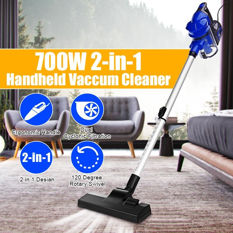 

700W Vacuum Cleaner Lightweight Compact Handheld Floor Carpets Cleaning Household Appliances Extension Tube 4 Brushes US