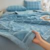 Plaid Print Washable Cotton Summer Cooling Quilt Lightweight Breathable Machine Washable for Student Dorms Single Double Beds Air Conditioner Rooms