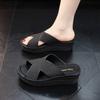 Fashion New Style Slope Heel Slippers Women's Summer Casual High Heel Sandals Female  Anti Slip Plastic Beach Thick Sole Sandals Womens