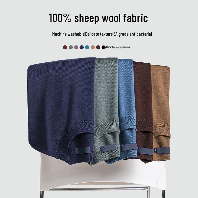 Shanshan Men's 100% Merino Wool Crew Neck Sweater