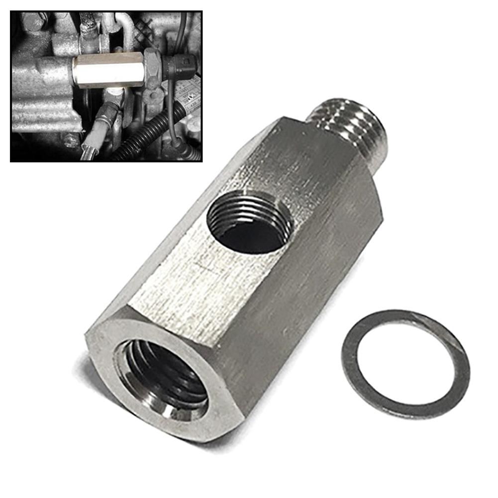 Stainless Steel Side Holes 1/8"NPT Female To M12 M10 M14 1/8NPT 1/4NPT Oil Pressure Sensor Connector Feed Line Gauge Tee Adapter