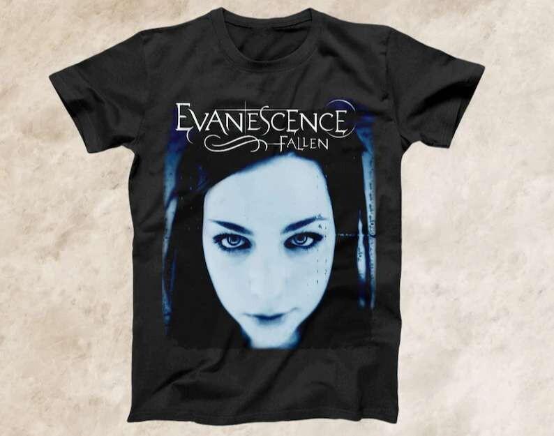 Vintage Evanescence Fallen Heavy Cotton Black All Size Unisex Tee Shirt BL055