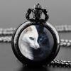 Vintage Retro Schwarz Weiß Chinesische Yinyang Quarz Unisex Männer Frauen Taschenuhr Quarz Halskette Anhänger Uhr Kette Casual Klassische Zifferblatt Schmuck Geschenk