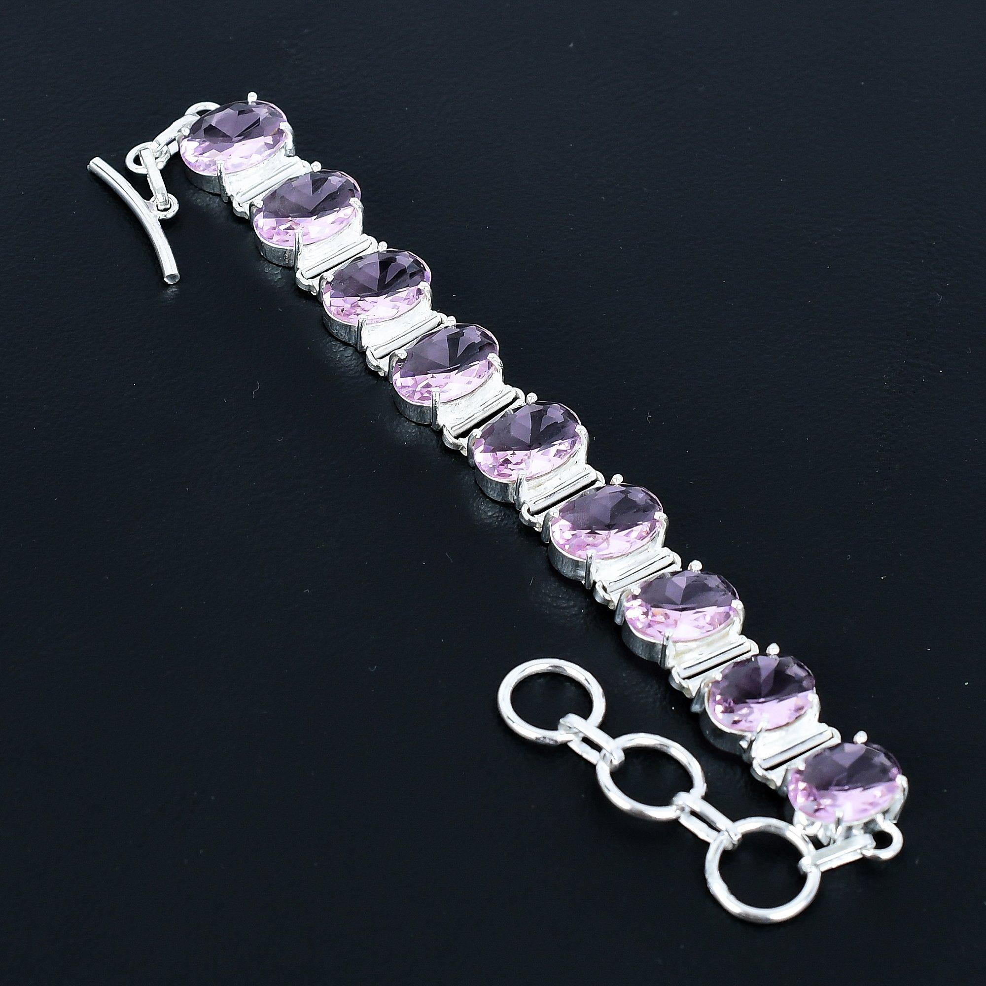 

Браслет из розового кунцита Браслет из стерлингового серебра 925 пробы Браслет с регулируемой цепочкой Браслет ручной работы в стиле бохо Украшения из розового кунцита Подарки для жены 8 розовый