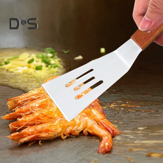 Stainless Steel Thin Slotted Fish Turner Frying Spatula for Cast Iron Skillet Kitchen Spatulas for Pancakes Steak Burger