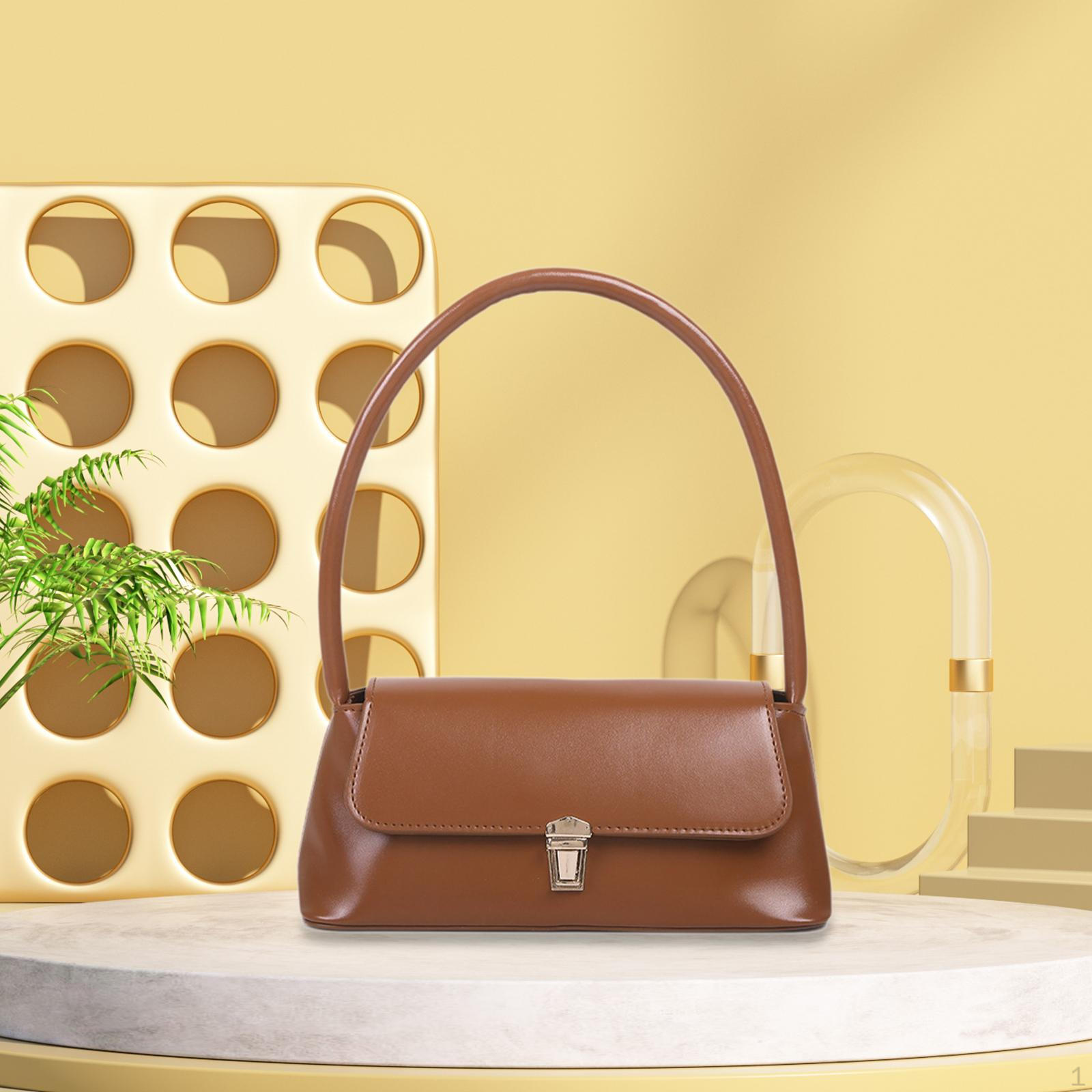 

Женская сумка из искусственной кожи с подмышкой и ручкой сверху для путешествий коричневый