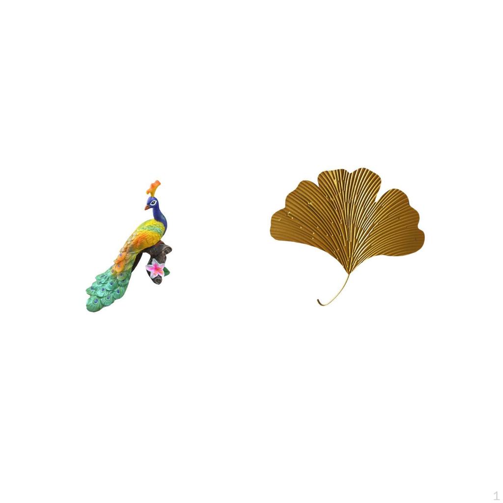 Peacock Ginkgo Sculpture Decorative Figurine Garden Ornament Crafts Statue for Home Yard