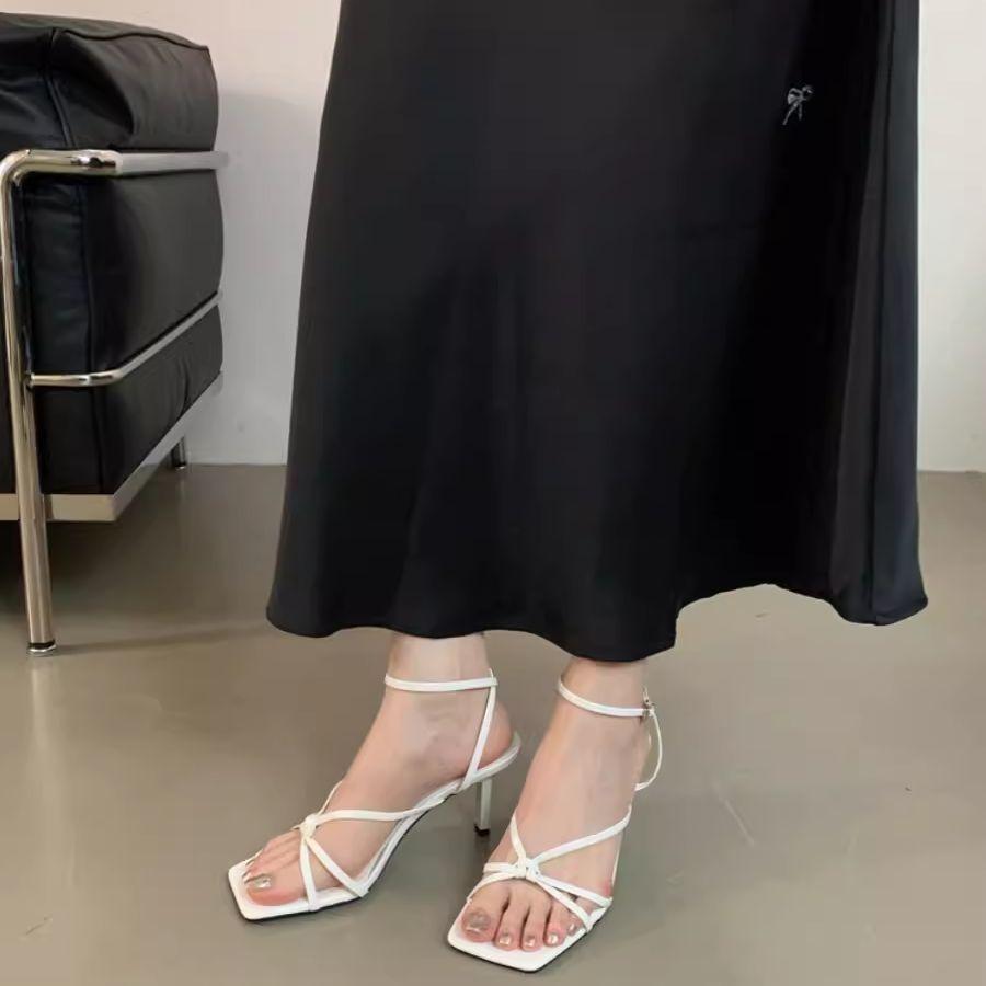 Beautiful~! Sexy Purple High Heels for Women, Thin Heels, Temperament Square Head with Open-toed Fairy Style Sandals