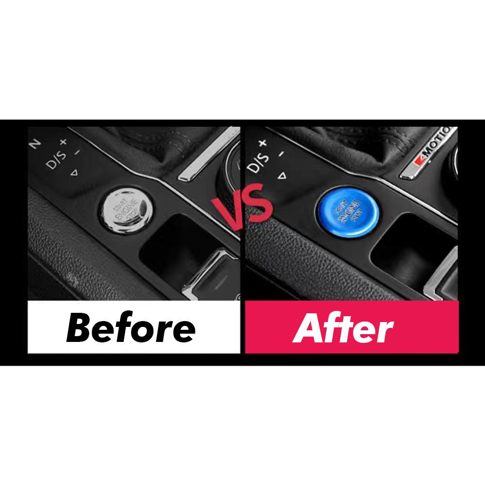 For Volkswagen CC Tiguan Atlas VW Passat Car Start Stop Engine Button Ring Cover Sticker Case Protector Styling