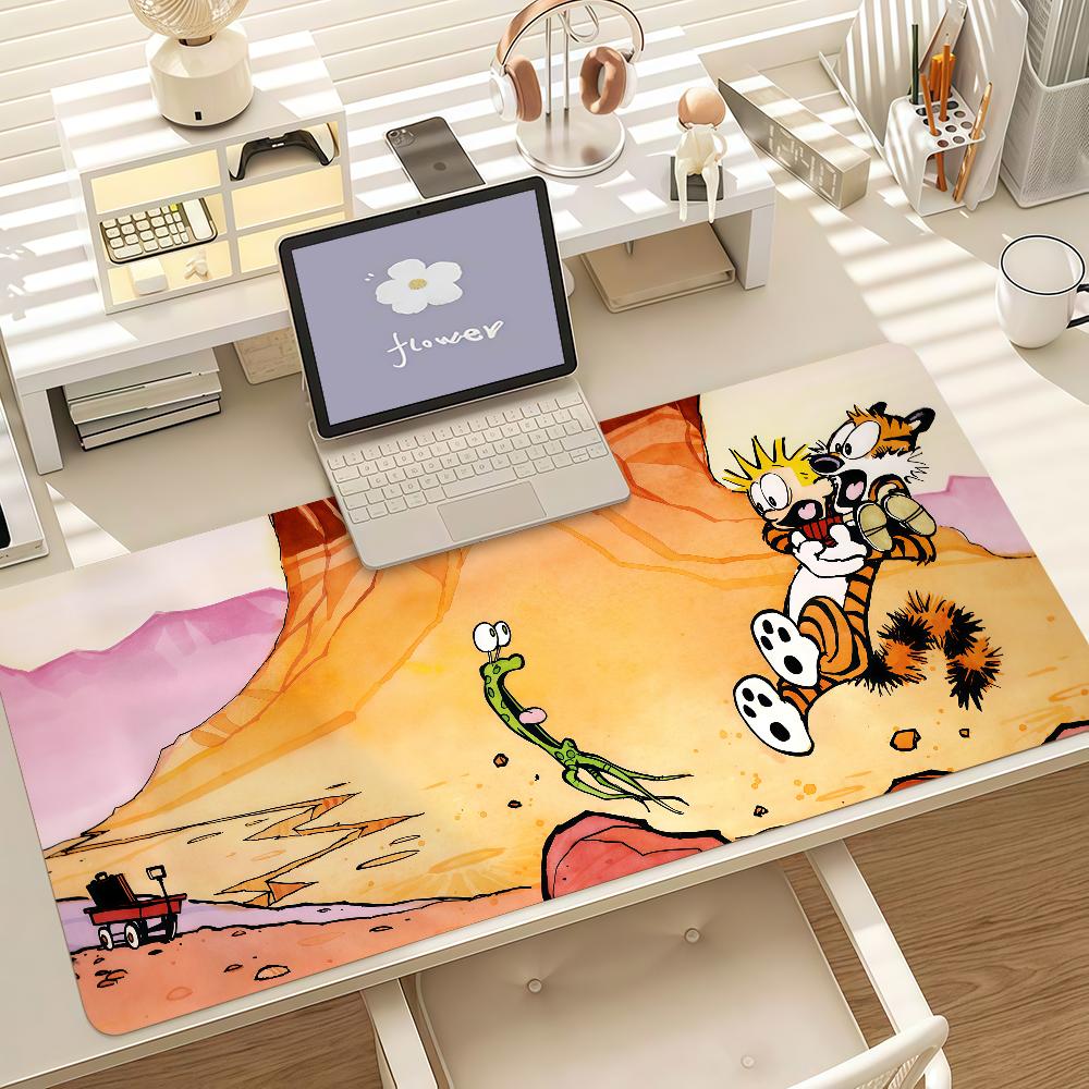 Fairy Tale Books C-Calvin And H-Hobbes Mouse Pad Anti Slip Rubber Edge Locked Thickened Laptop Gaming Desk Mat