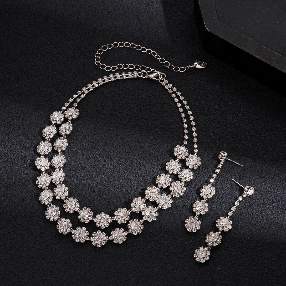 Двухкомпонентный ветрозащитный набор бриллиантовая круглая цветочная двухслойная цепочка на ключицы темпераментная модная колье