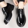Fashion Men's Leather Oxford Shoes Classic Lace-Up Formal Dress Shoes Business Casual Male Dress Shoes New Slip-Resistant Sole Flats