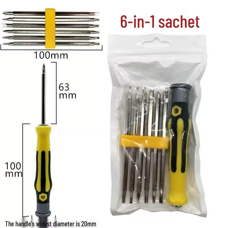 6-in-1 Multi-Functional Screwdriver Set with Special Shaped Bits for Household Repair
