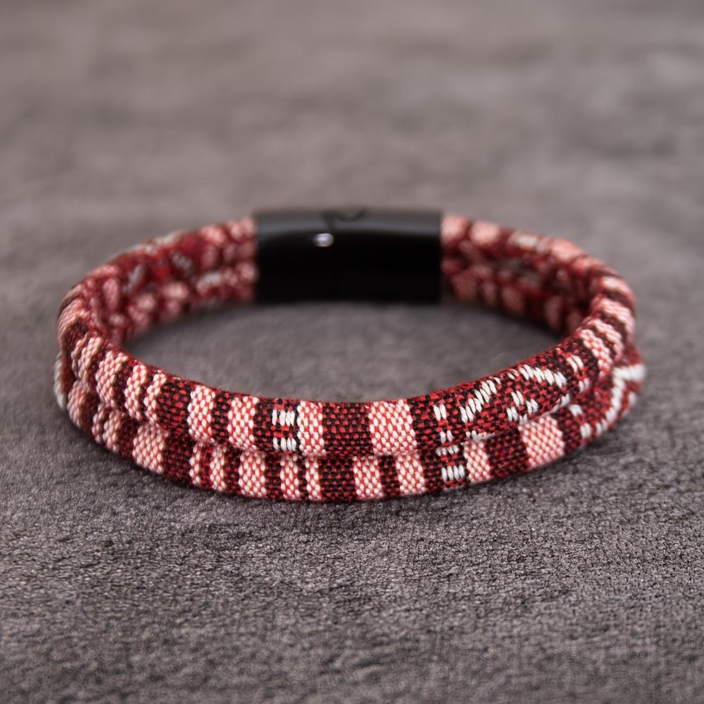 Noter Grade A Ethnic Fabric String Bracelet For Men Double Layer Various Colors Available Sports Sweat Absorbent Braslet Bangle Hombre