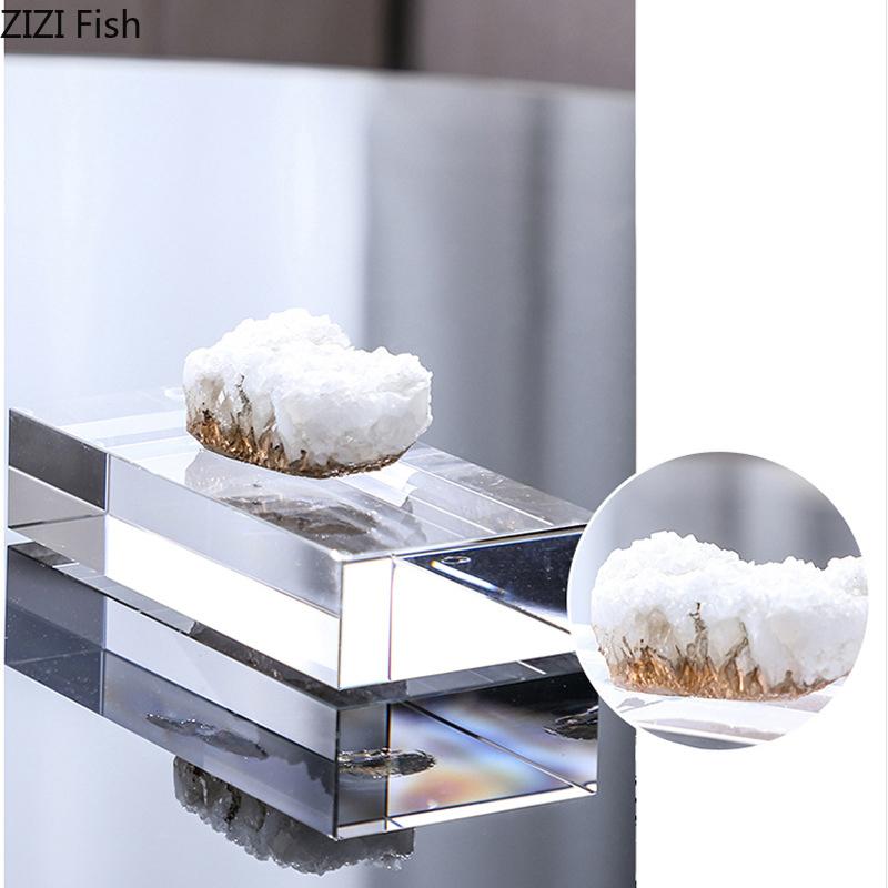 Square Transparent Crystal Base Modern Crafts Desk Decoration Creative Crystal Geometry Artwork Ornaments Room Aesthetic Decor