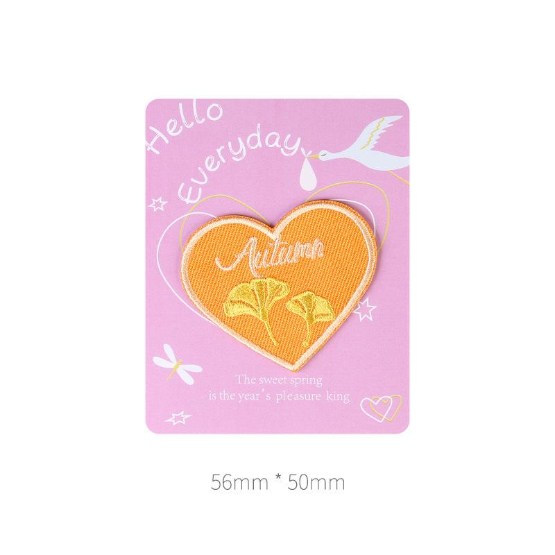 Love Cloth Sticker, Clothes Embroidery Pattern Sticker, Heart-Shaped Down Jacket, Hole-Free Repair, Self-Adhesive Seam-Free Patch Sticker
