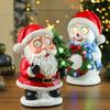 Christmas Resin Santa Snowman Elk Music Box Led Lighted Figurine For Festive Decor Gift