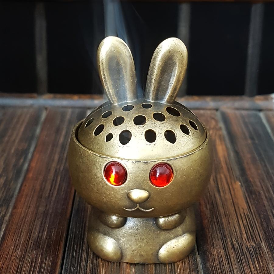 

1pc, Rabbit Type Incense Burner,Featuring A Delicate Rabbit Design With Red Gem Eyes, Suitable for Home Decor (Without Incense)