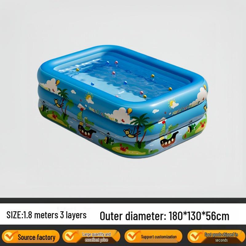 Extra-Large Foldable Inflatable Swimming Pool for Kids and Adults, Outdoor Home Use