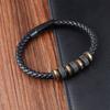 New Style Male Bracelet with Stainless Steel Beads Punk Braided Leather Bracelets Jewelry for Men 2026 Surprise Gift