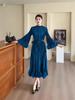 Miyake Pleated Plus Size Velvet Dress - Elegant Loose Long European & American Style.